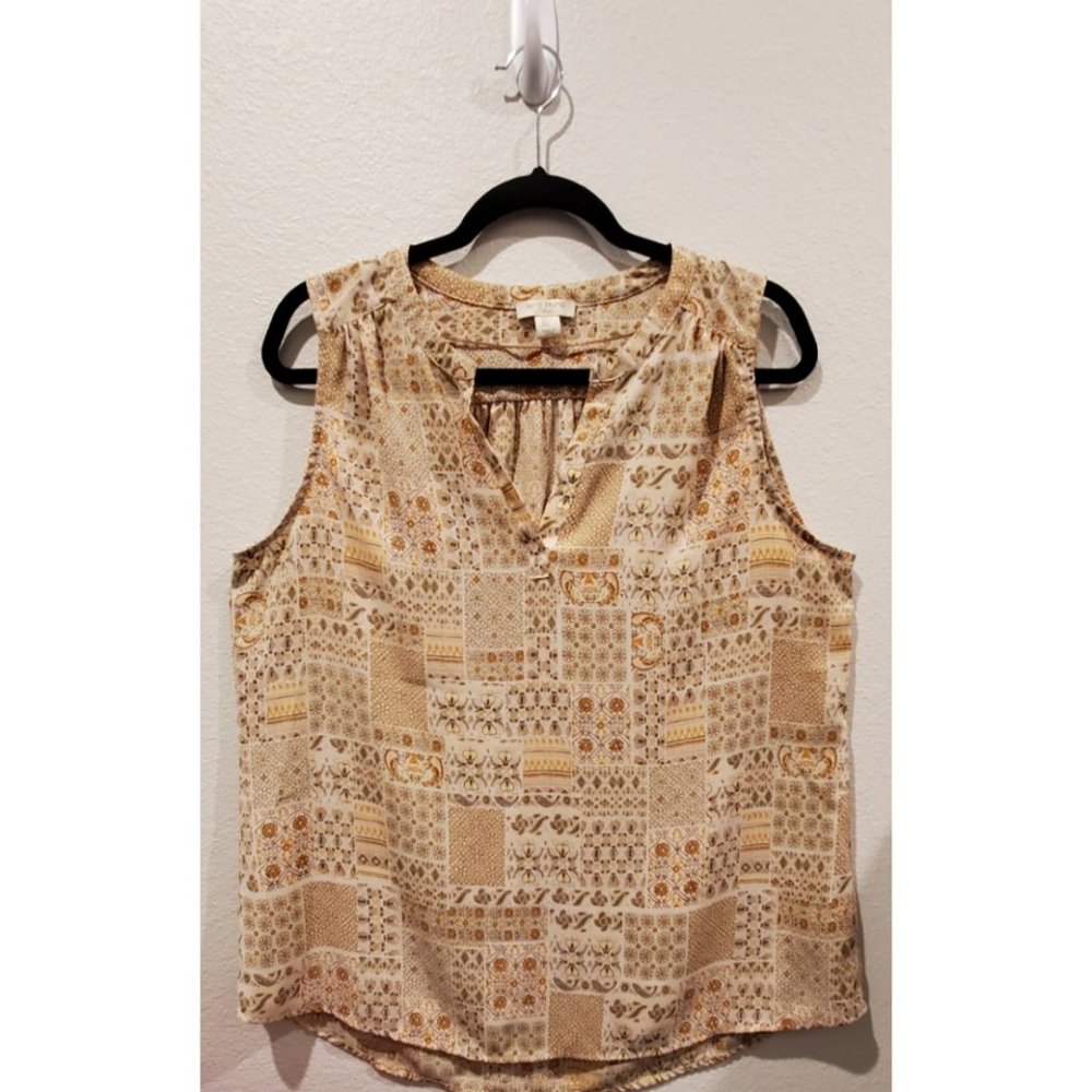 SAINT TROPEZ WEST Ivory Brown Blouse